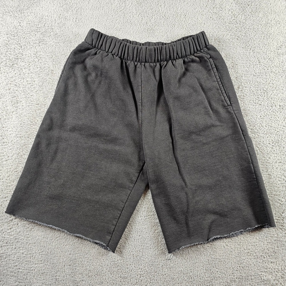 Brandy Melville Black Raw Hem Sweat Shorts Elastic Waist Athleisure Lounge S